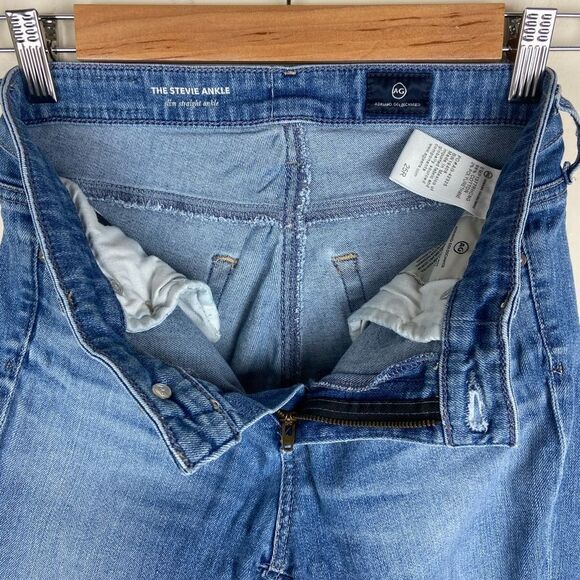 AG ‘The Stevie Ankle’ Frayed Hem Slim Straight Jeans - Picture 8 of 8